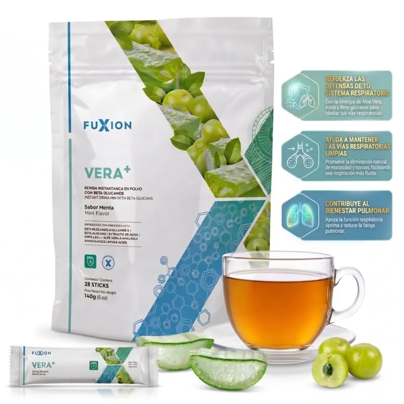 VERA + Fuxion: bebida inteligente que fortalece tu sistema inmunológico y mejora la salud respiratoria naturalmente.